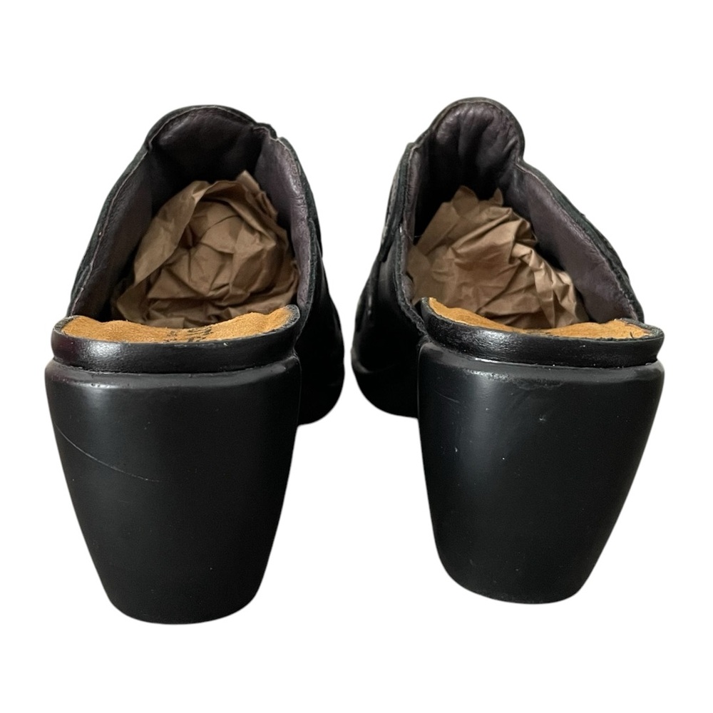 Naot Adore Ink Leather/Armor Genuine Leather Solid Black Slip On Clogs Mules - Picture 4 of 6